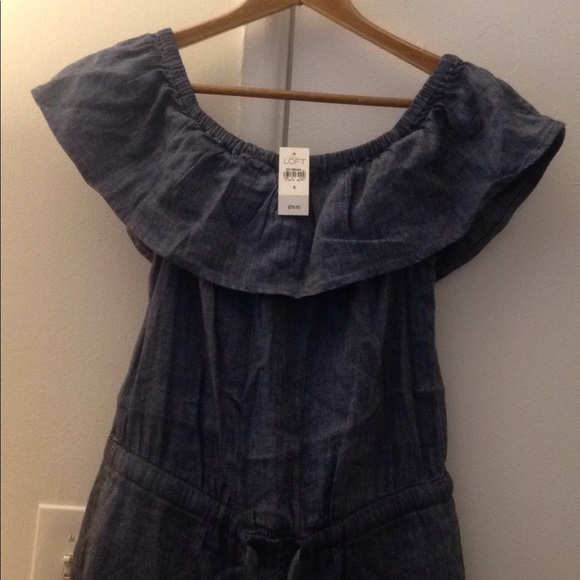 LOFT romper jeans shorts - Picture 3 of 6
